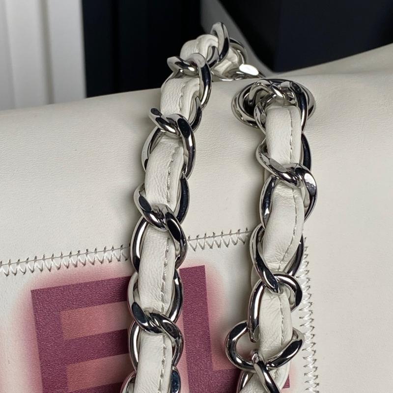 Chanel Large Expandable Paris London Bag White AS9902