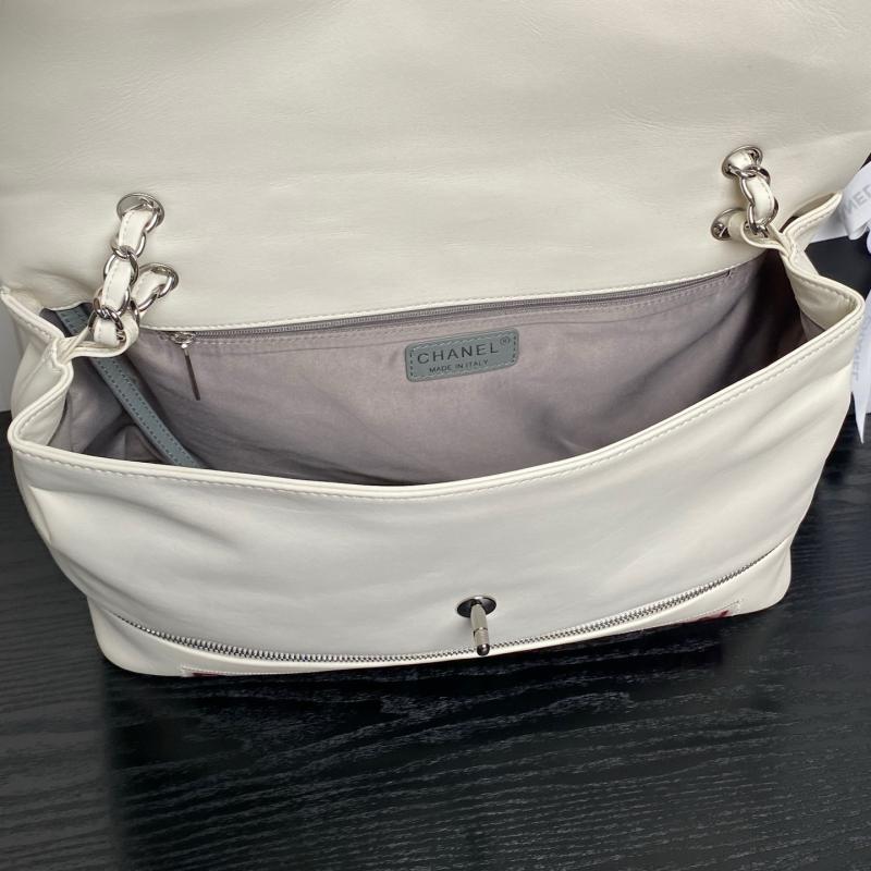 Chanel Large Expandable Paris London Bag White AS9902