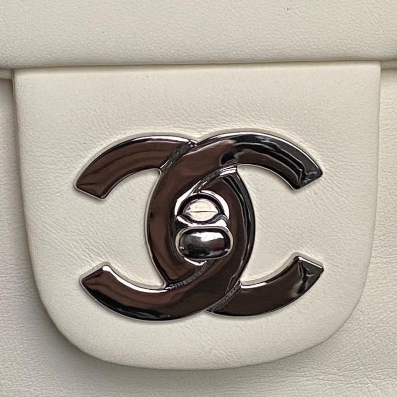 Chanel Large Expandable Paris London Bag White Black AS9902