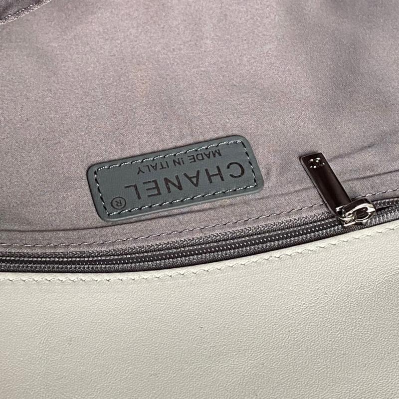 Chanel Large Expandable Paris London Bag White Black AS9902