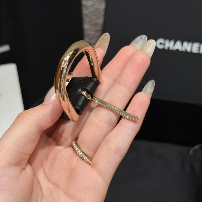 Chanel Leather Belt Black with Gold BCB90607