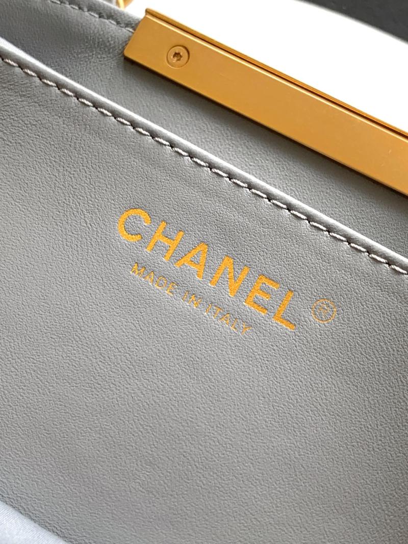 Chanel Medium Suede Shoulder Bag Grey AS81702