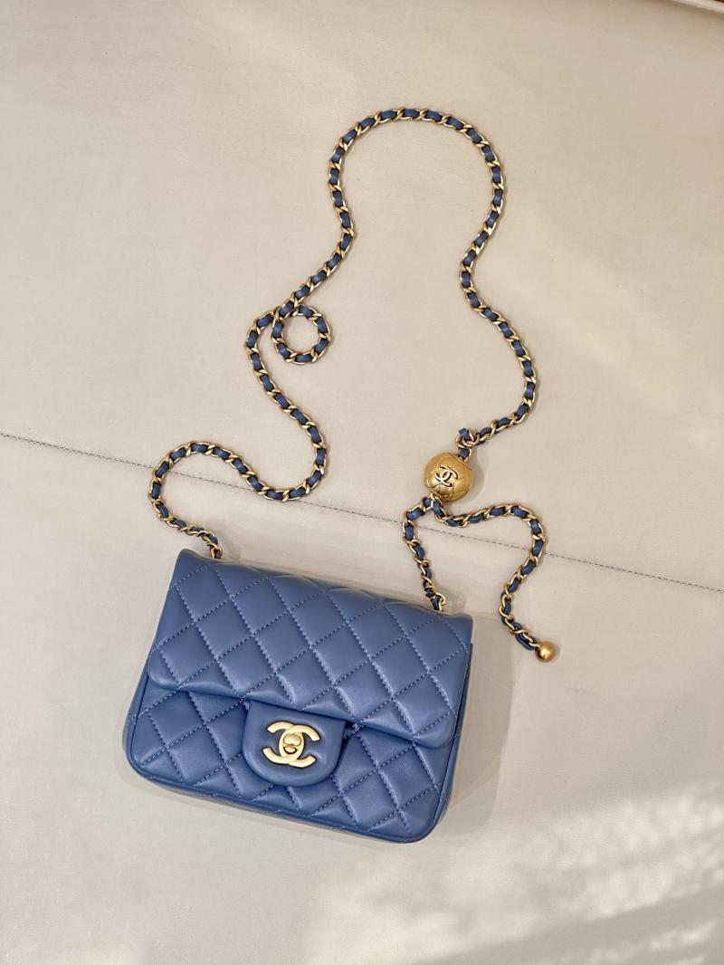 Chanel Mini Lambskin Flap Bag Blue AS1786