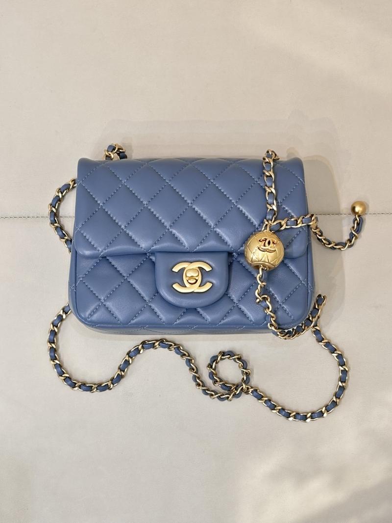 Chanel Mini Lambskin Flap Bag Blue AS1786