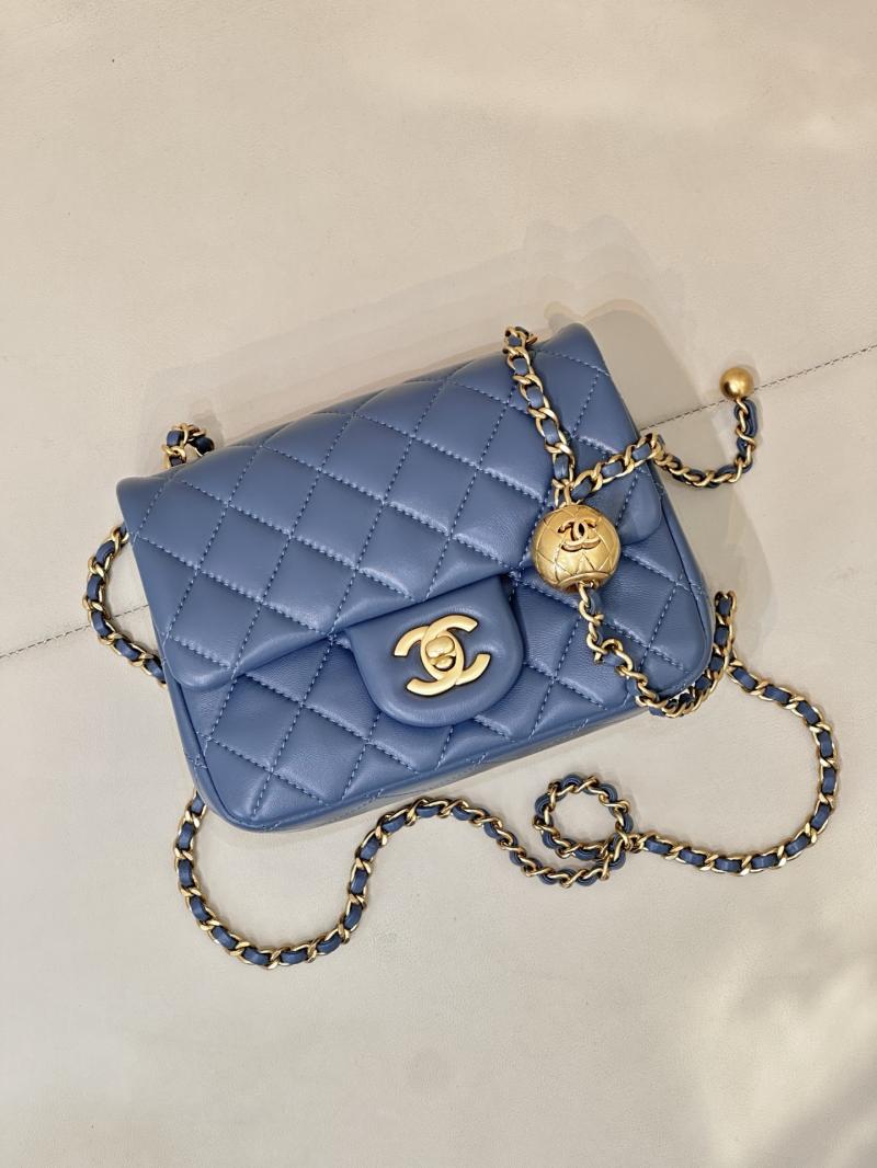 Chanel Mini Lambskin Flap Bag Blue AS1786