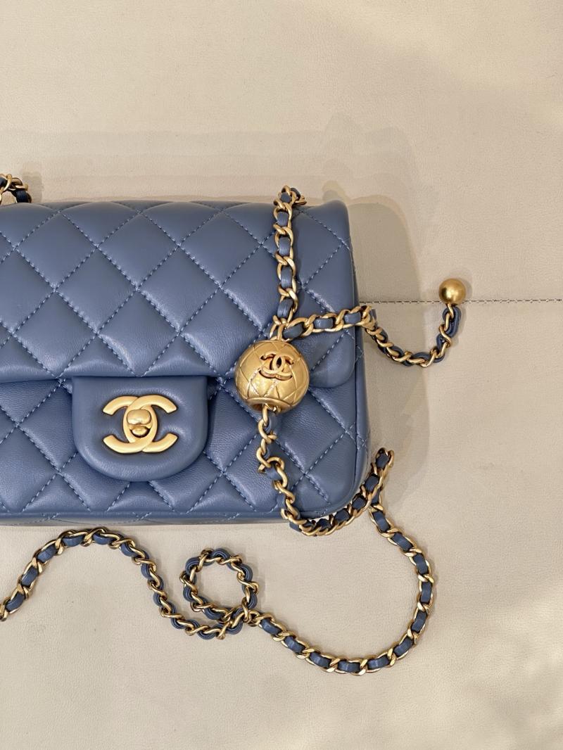 Chanel Mini Lambskin Flap Bag Blue AS1786