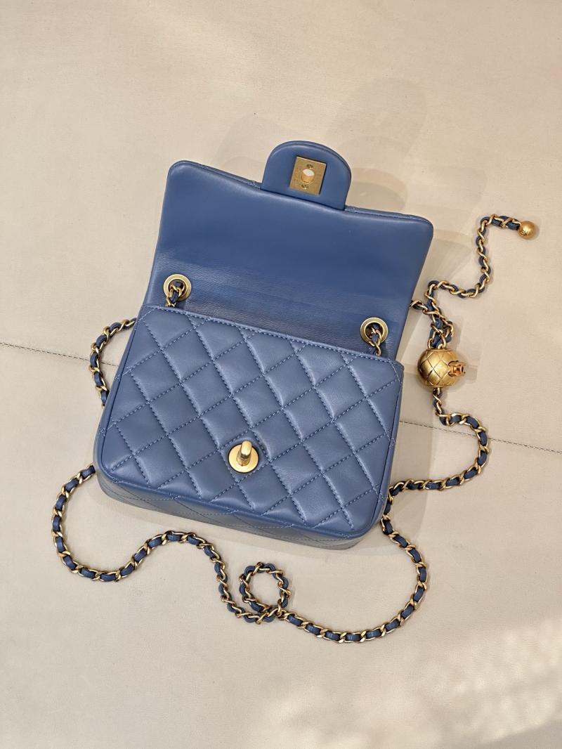 Chanel Mini Lambskin Flap Bag Blue AS1786