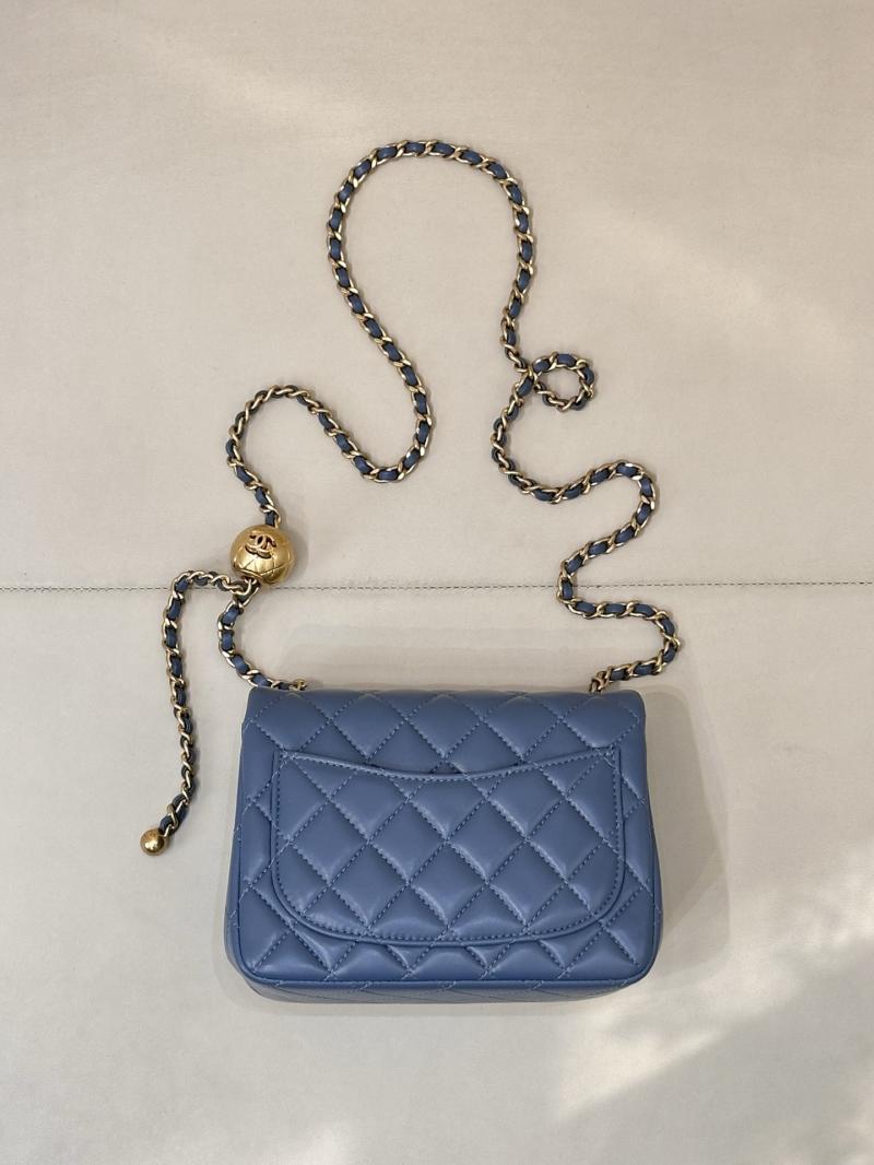 Chanel Mini Lambskin Flap Bag Blue AS1786