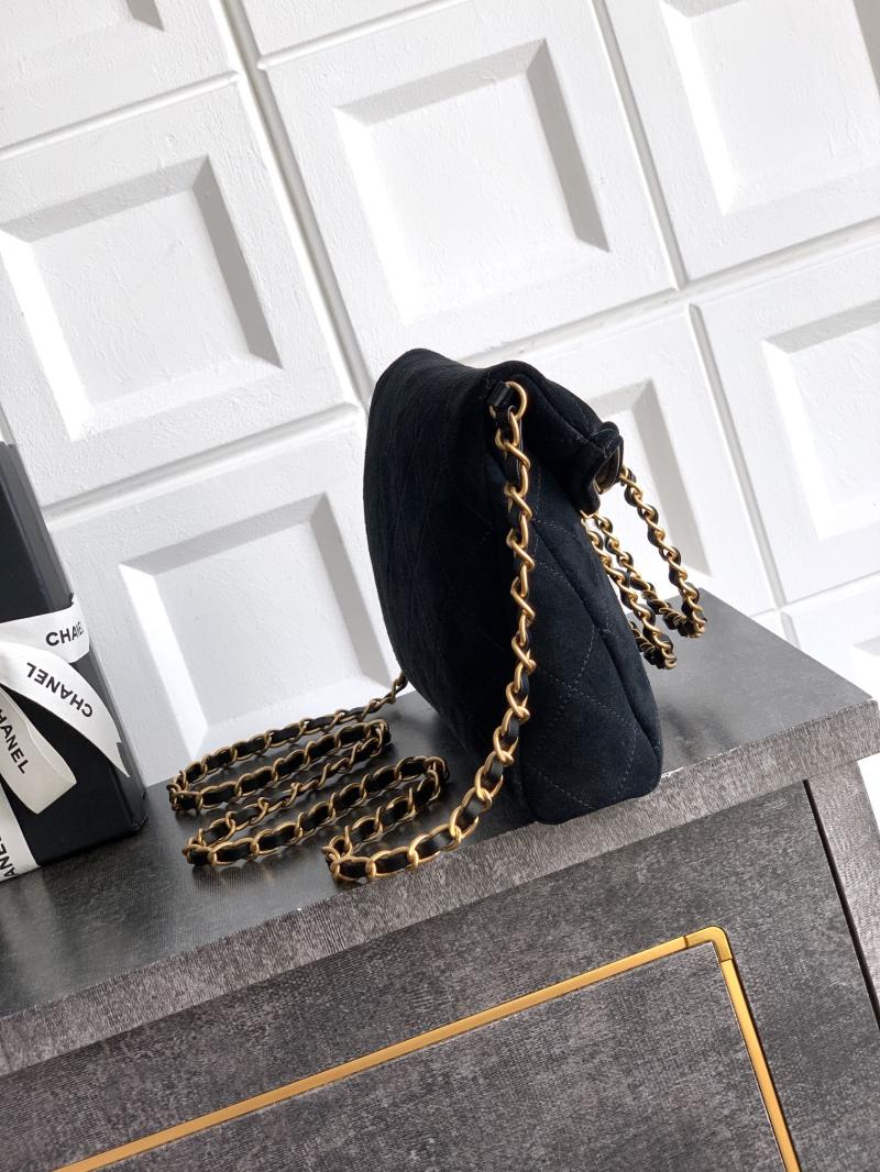 Chanel Mini Suede Shoulder Bag Black AS81703