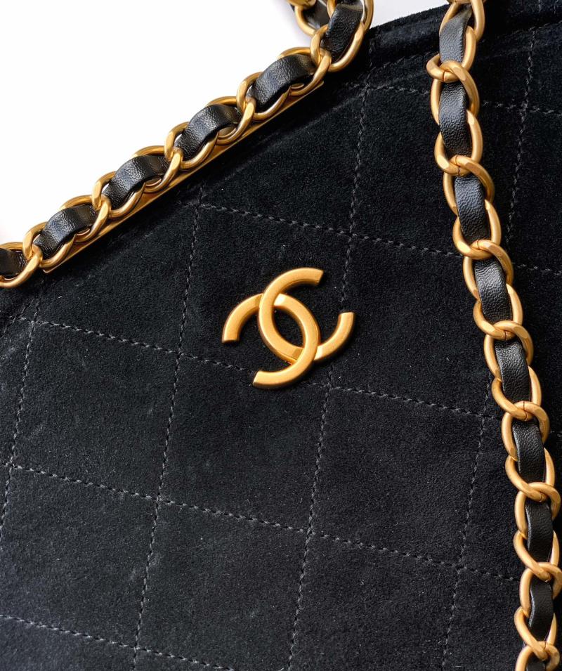 Chanel Mini Suede Shoulder Bag Black AS81703