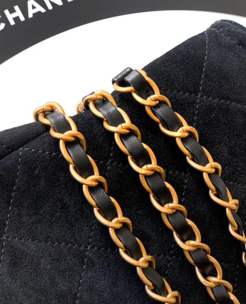 Chanel Mini Suede Shoulder Bag Black AS81703