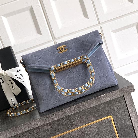 Chanel Mini Suede Shoulder Bag Blue AS81703