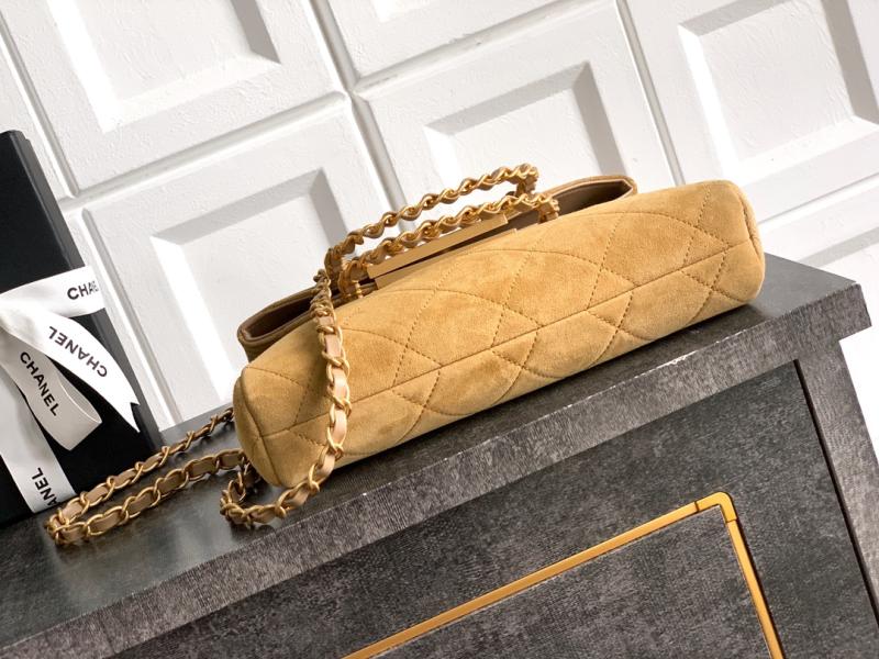 Chanel Mini Suede Shoulder Bag Camel AS81703
