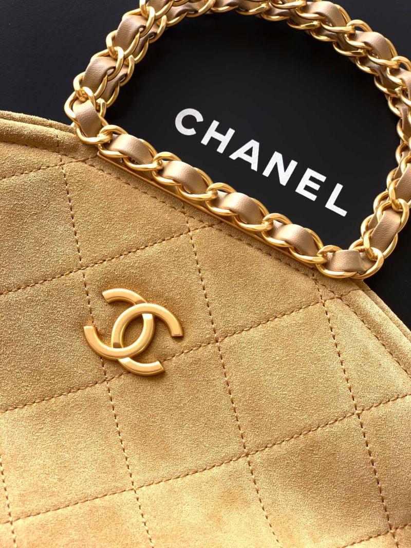 Chanel Mini Suede Shoulder Bag Camel AS81703