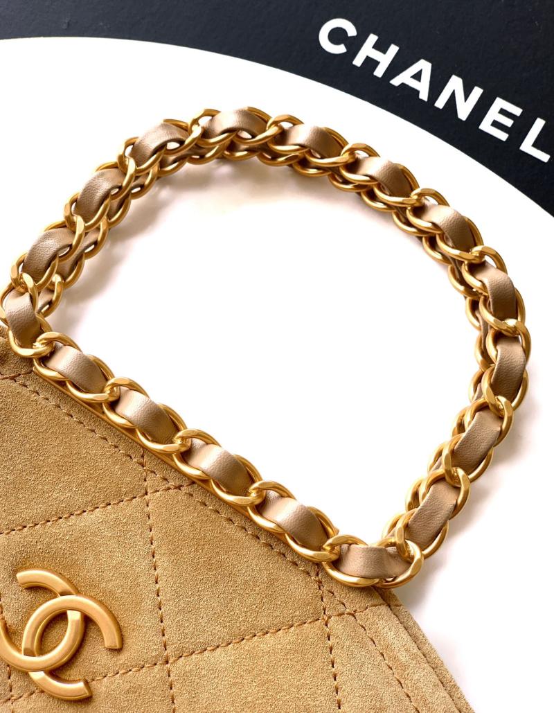 Chanel Mini Suede Shoulder Bag Camel AS81703