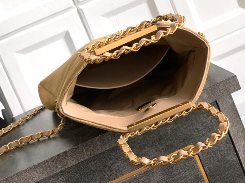 Chanel Mini Suede Shoulder Bag Camel AS81703