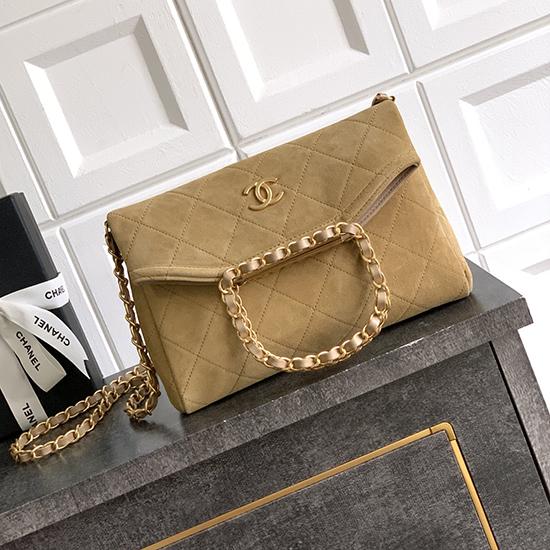 Chanel Mini Suede Shoulder Bag Camel AS81703