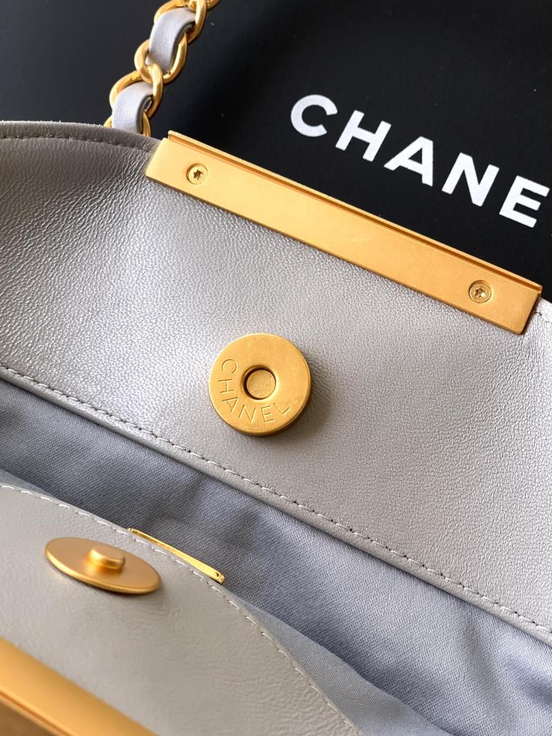 Chanel Mini Suede Shoulder Bag Grey AS81703