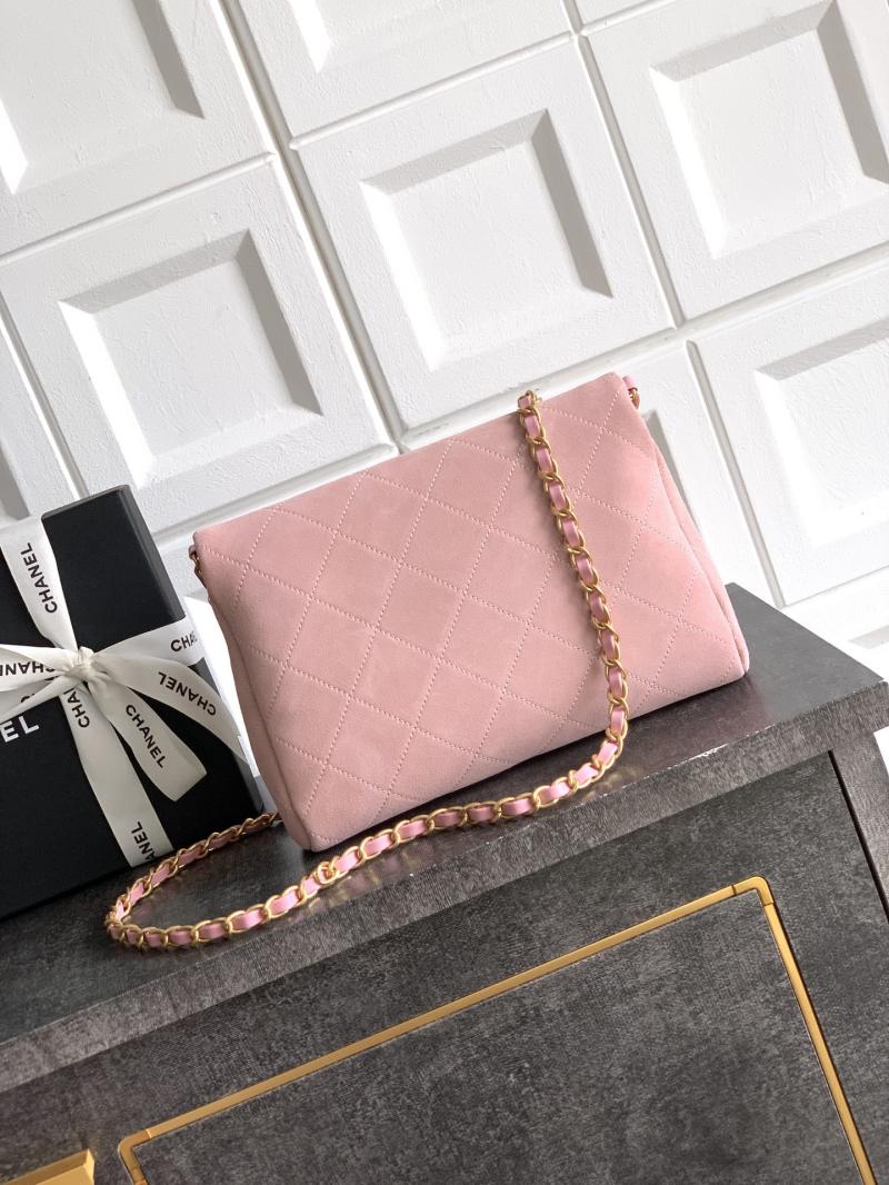 Chanel Mini Suede Shoulder Bag Pink AS81703