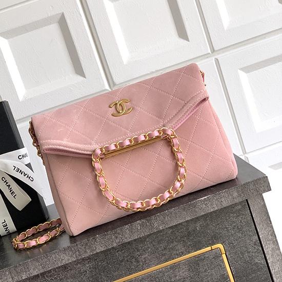 Chanel Mini Suede Shoulder Bag Pink AS81703