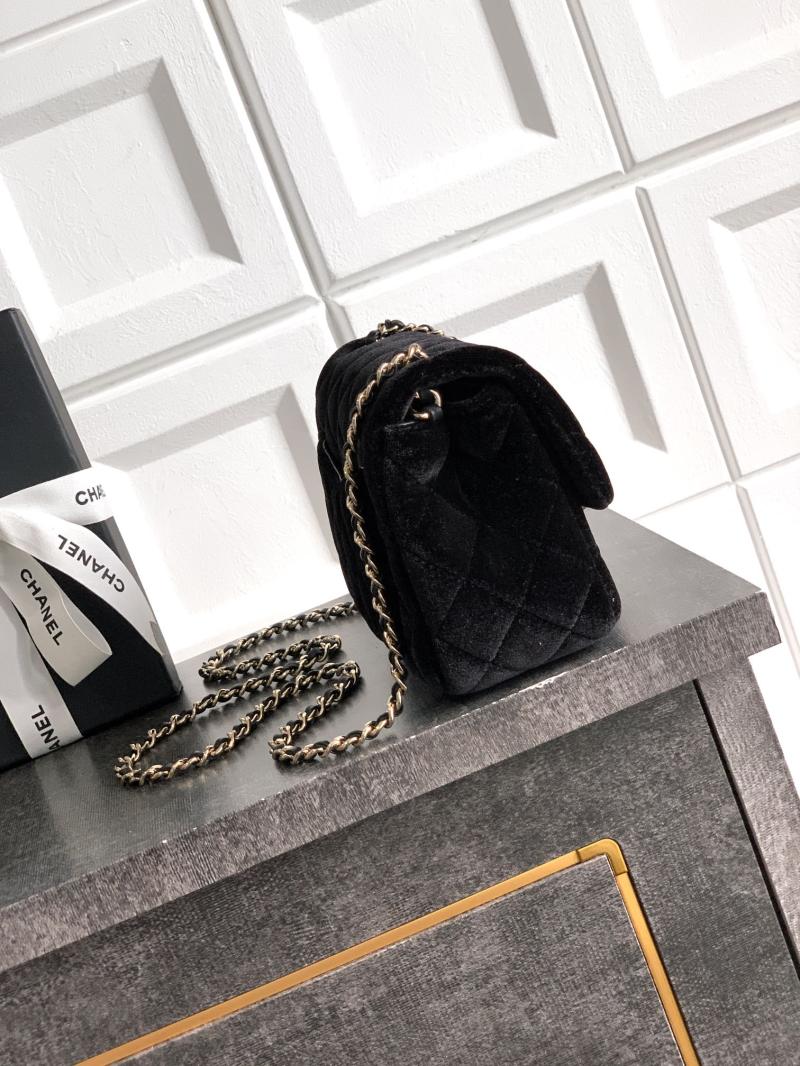 Chanel Velvet Mini Flap Bag Black AS1786