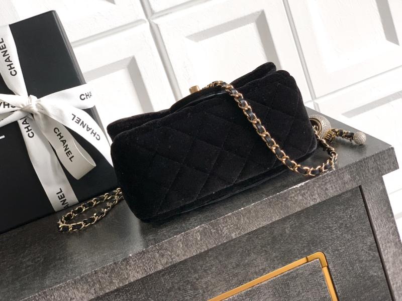 Chanel Velvet Mini Flap Bag Black AS1786