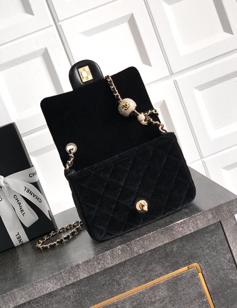 Chanel Velvet Mini Flap Bag Black AS1786