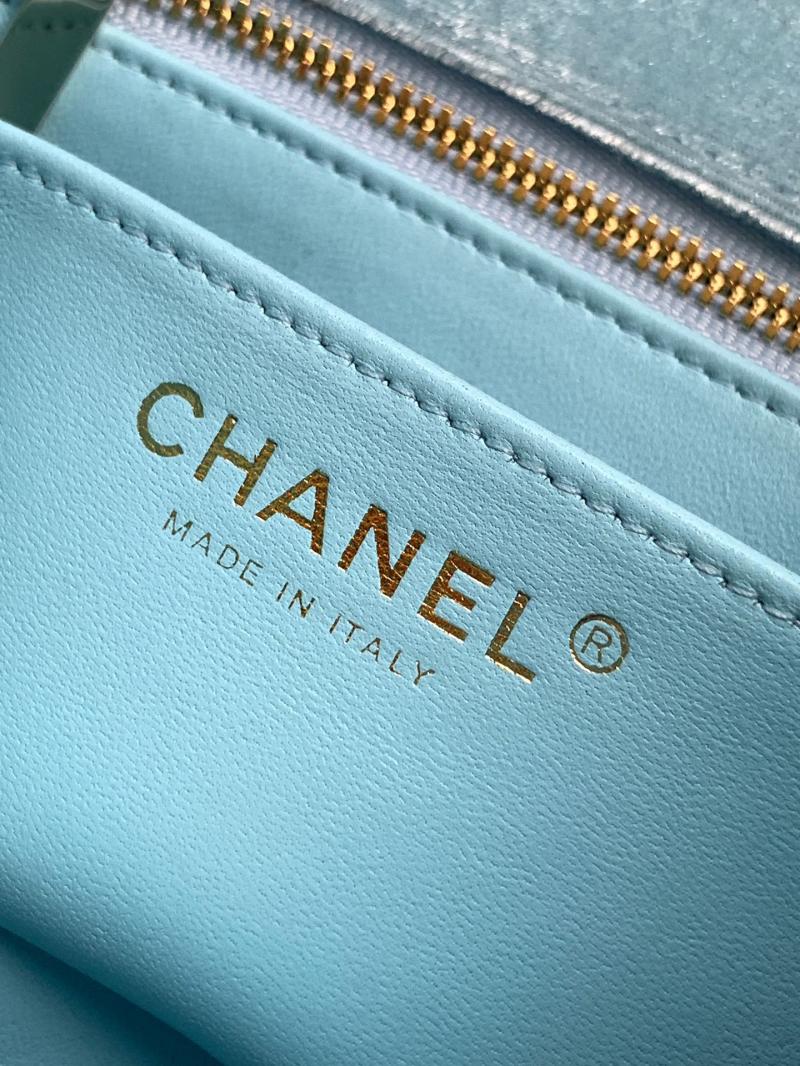 Chanel Velvet Mini Flap Bag Blue AS1786