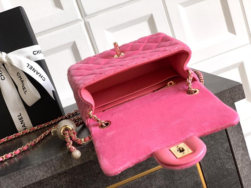 Chanel Velvet Mini Flap Bag Pink AS1786