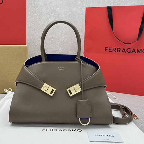 Ferragamo Hug bicolor Medium handbag Grey 215608