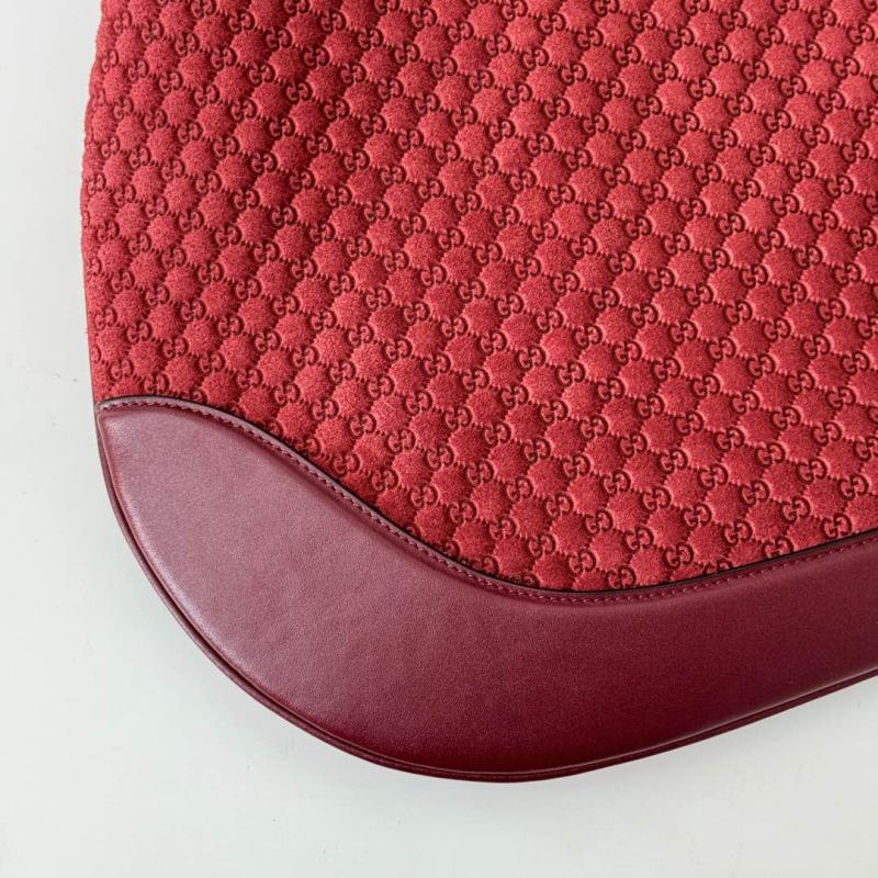 Gucci B large Suede shoulder bag Red 815924