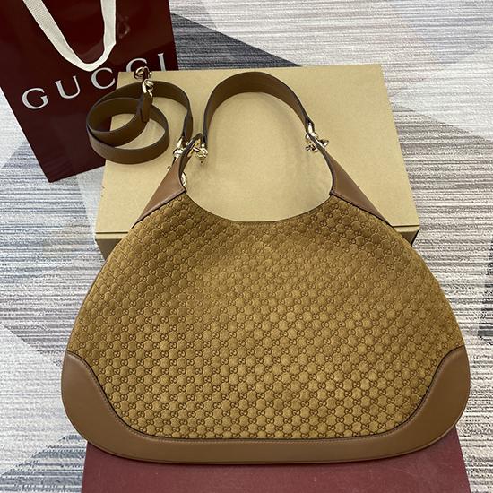 Gucci B medium suede shoulder bag Brown 834981