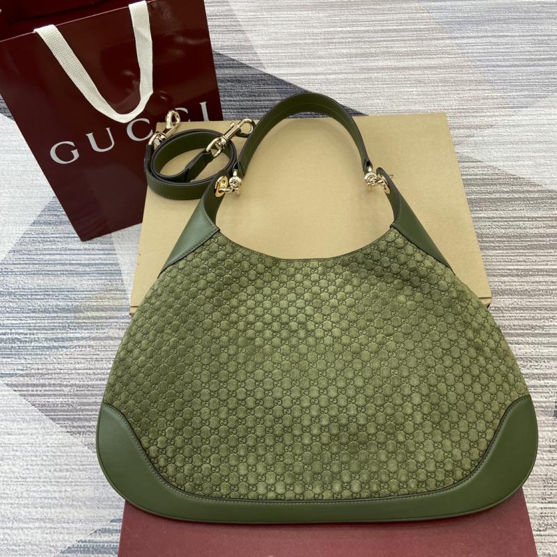 Gucci B medium suede shoulder bag Green 834981