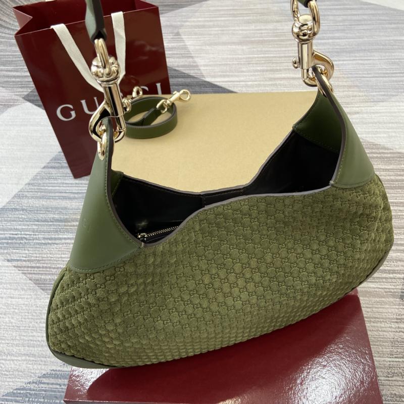 Gucci B medium suede shoulder bag Green 834981