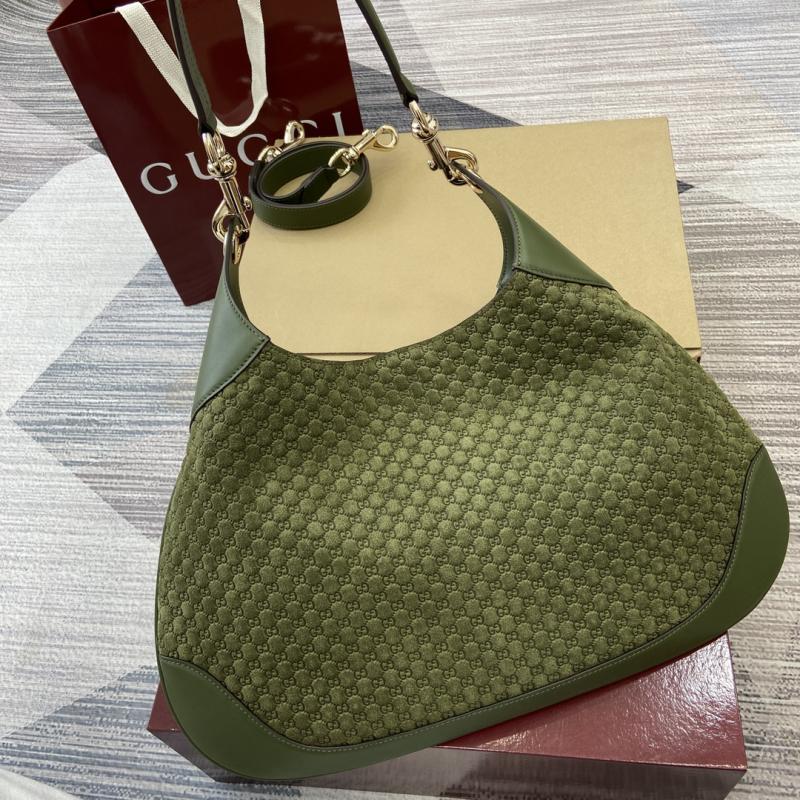 Gucci B medium suede shoulder bag Green 834981