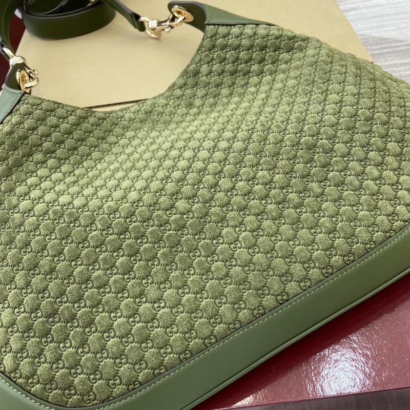 Gucci B medium suede shoulder bag Green 834981