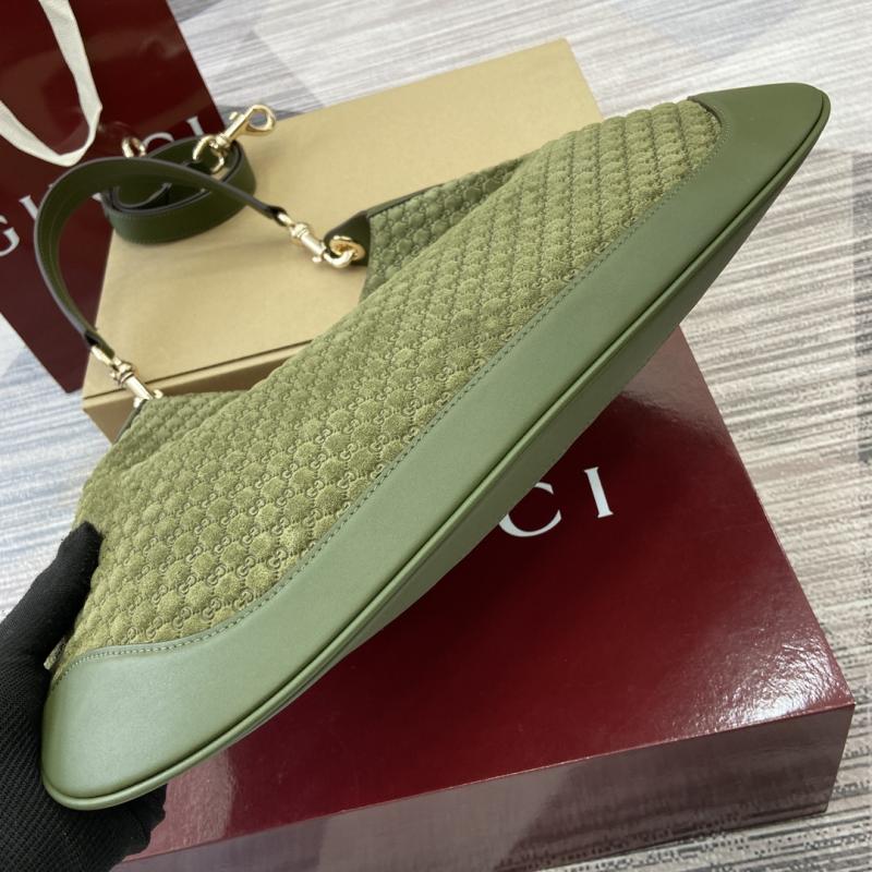 Gucci B medium suede shoulder bag Green 834981