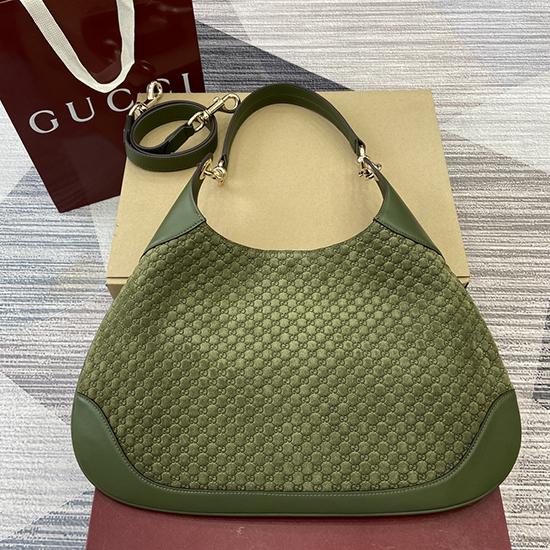 Gucci B medium suede shoulder bag Green 834981