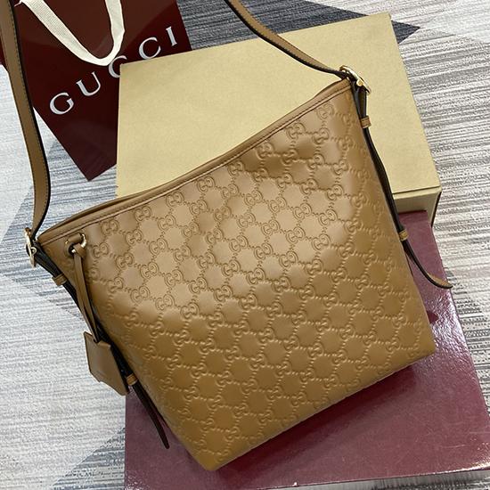 Gucci GG Emblem small shoulder bag Tan 848881