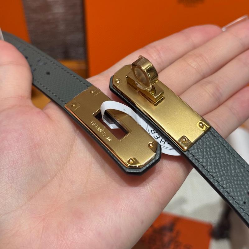 Hermes 18mm Leather Belt Grey SHB917