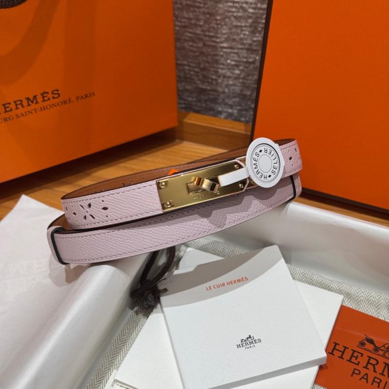 Hermes 18mm Leather Belt Pink SHB921