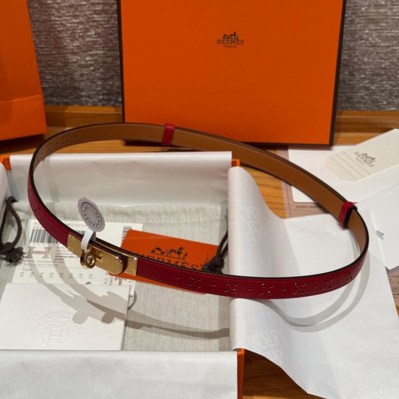 Hermes 18mm Leather Belt Red SHB915