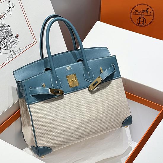 Hermes Birkin 30 Bag Blue Jean HB0908