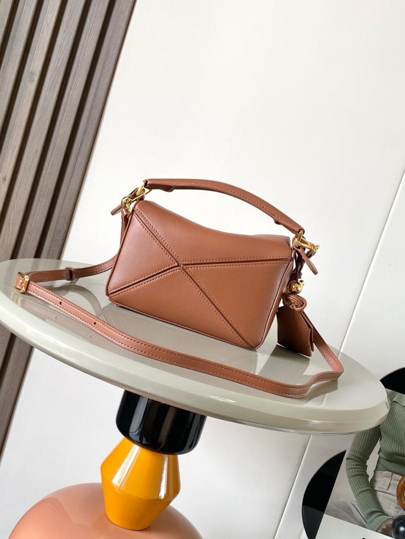 Loewe Lambskin Mini Featherlight Puzzle bag Brown L9098