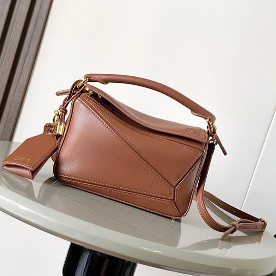 Loewe Lambskin Mini Featherlight Puzzle bag Brown L9098