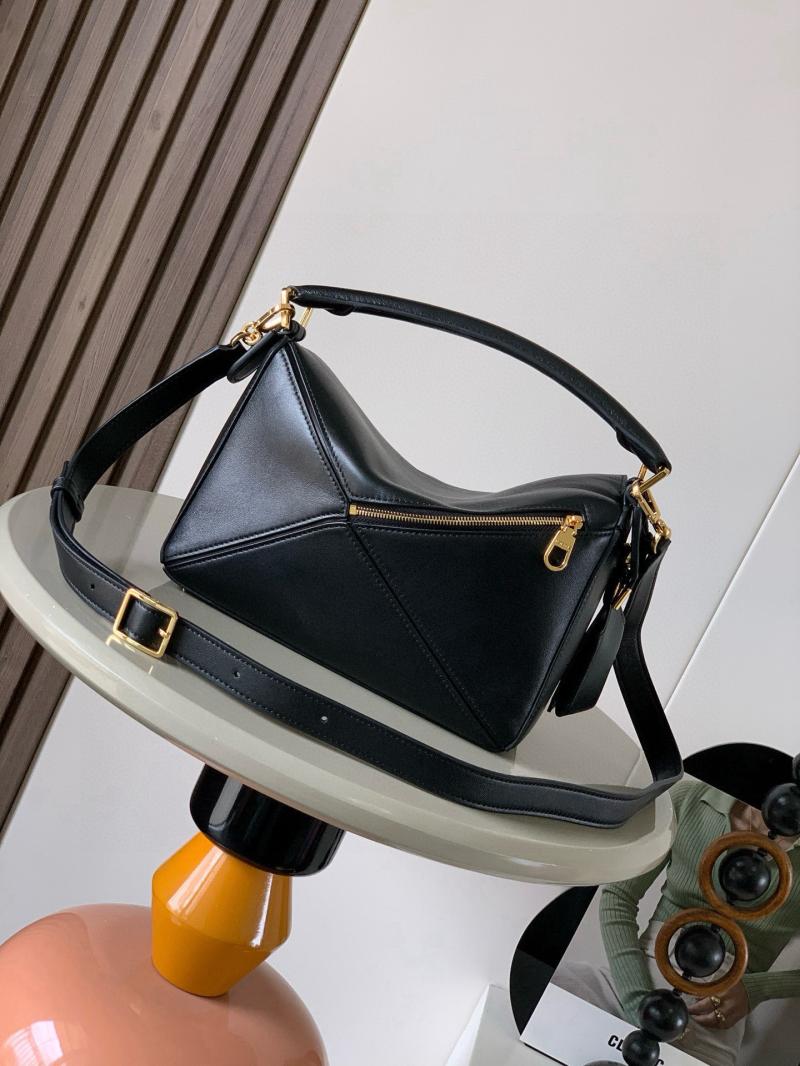 Loewe Lambskin Small Featherlight Puzzle bag Black L9096