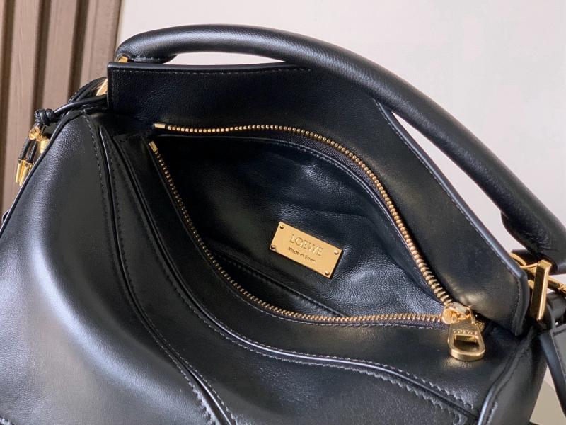 Loewe Lambskin Small Featherlight Puzzle bag Black L9096