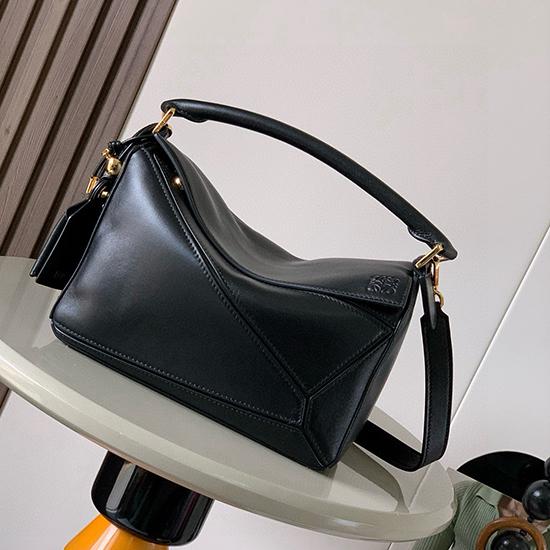 Loewe Lambskin Small Featherlight Puzzle bag Black L9096