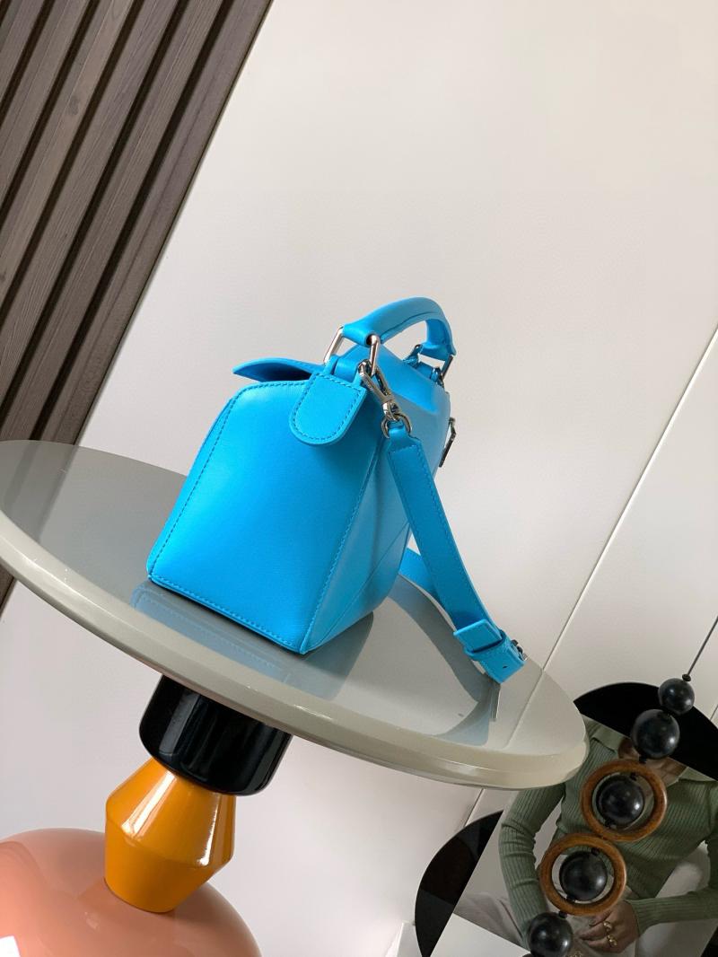 Loewe Lambskin Small Featherlight Puzzle bag Blue L9096