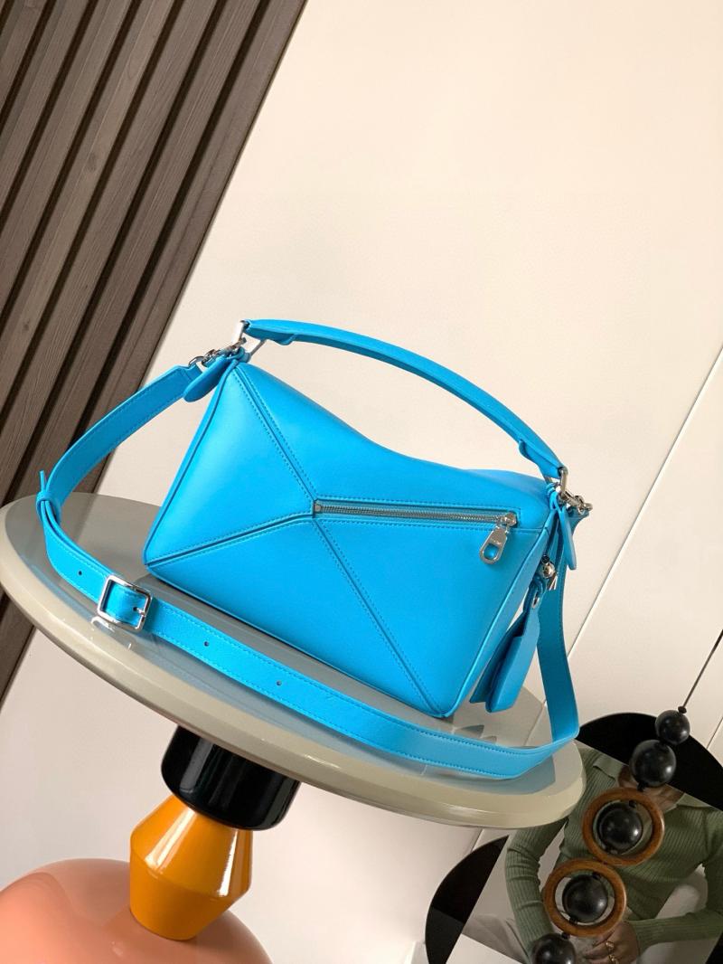Loewe Lambskin Small Featherlight Puzzle bag Blue L9096